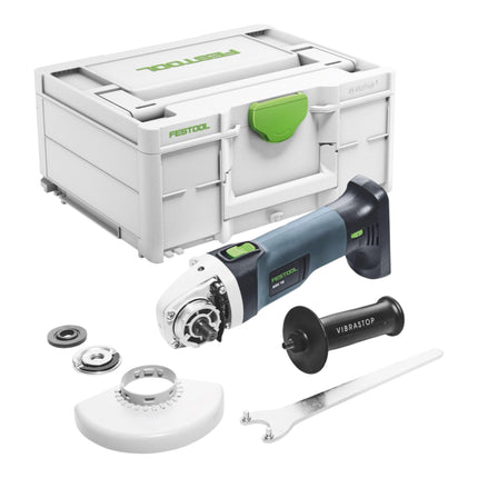 Festool AGC 18-125 EB-Basic cordless angle grinder 18 V 125 mm brushless + 2x rechargeable battery 5.0 Ah + quick charger + systainer
