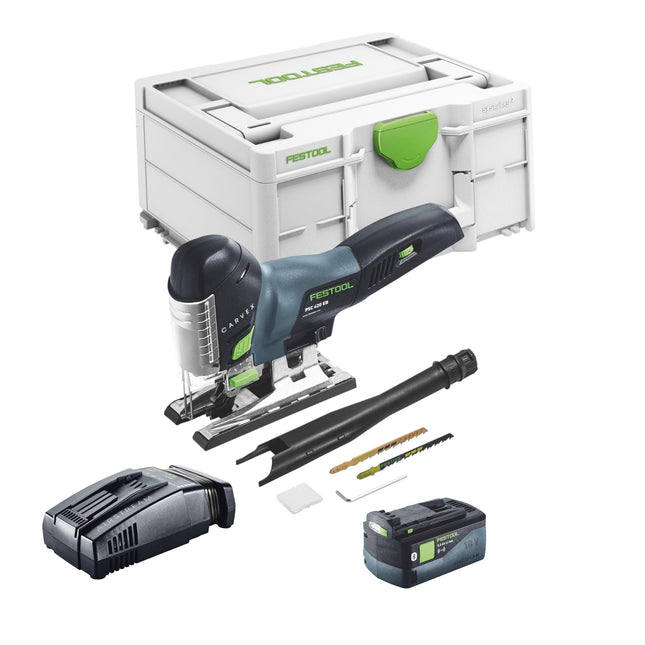 Festool CARVEX PSC 420 EB-Basic cordless pendulum action jigsaw 18 V 120 mm brushless + 1x rechargeable battery 5.0 Ah + quick charger + Systainer