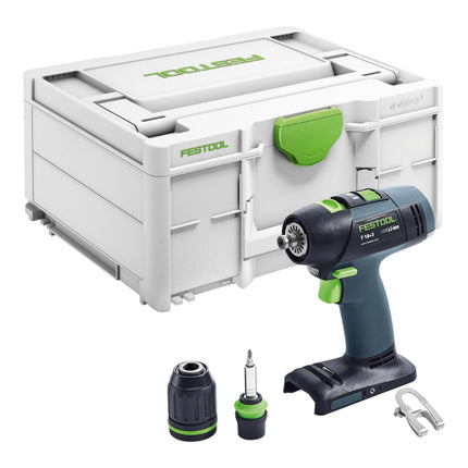 Festool T 18+3 Basic Perceuse-visseuse sans fil 18 V 50 Nm Brushless + 1x batterie 4,0 Ah + chargeur rapide + Systainer