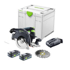 Sierra circular sin cable Festool HKC 55 EB-Basic 18 V 160 mm sin escobillas + 2x batería recargable 4,0 Ah + cargador rápido + Systainer