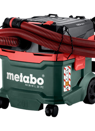 Metabo AS 36 18 L 20 PC cordless wet/dry vacuum cleaner 36 V ( 2x 18 V ) 20 L + 2x LiHD battery 5.5 Ah - without charger