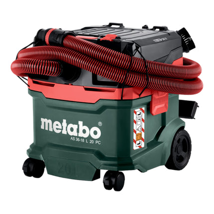 Metabo AS 36 18 L 20 PC cordless wet/dry vacuum cleaner 36 V ( 2x 18 V ) 20 L + 4x LiHD battery 5.5 Ah + double charger