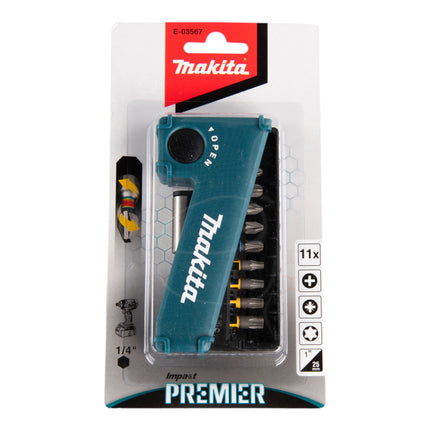 Makita Torsion Bit Set Impact Premier ( E-03567 ) 11-piece 1/4" for impact wrench DTD 171 / 172