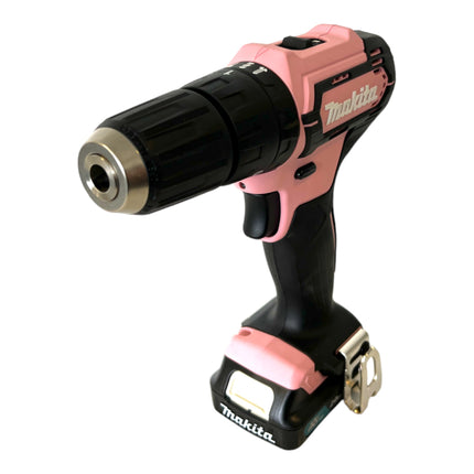 Makita HP 333 DSAP1 Perceuse-visseuse à percussion sans fil 12 V 30 Nm rose + 1x batterie 2,0 Ah + chargeur + étui