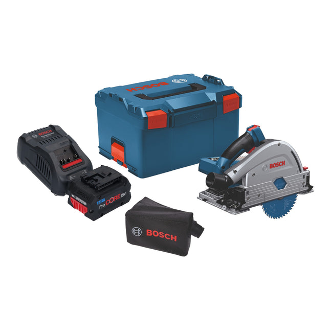 Akumulatorowa zagłębiarka Bosch GKT 18V-52 GC Professional 18 V 140 mm BITURBO Brushless + 1x akumulator ProCore 8,0 Ah + ładowarka + moduł łączności + L-Boxx