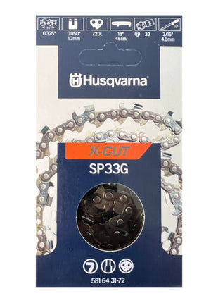 Husqvarna X CUT SP33G 3x saw chain Replacement chain Half chisel 1.3 mm 33 cm