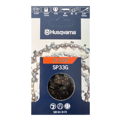 Husqvarna X CUT SP33G 4x replacement saw chain Half chisel 1.3 mm 33 cm
