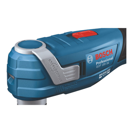 Bosch GOP 18V-34 Professional Akumulatorowa przecinarka wielofunkcyjna 18 V Starlock Plus + 1x akumulator 4,0 Ah + ładowarka + 17 akcesoriów + L-Boxx