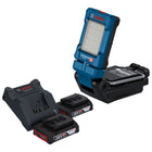 Bosch GLI 18V-800 Lámpara profesional con acumulador 18 V 800 lm + 2x acumulador 2,0 Ah + cargador