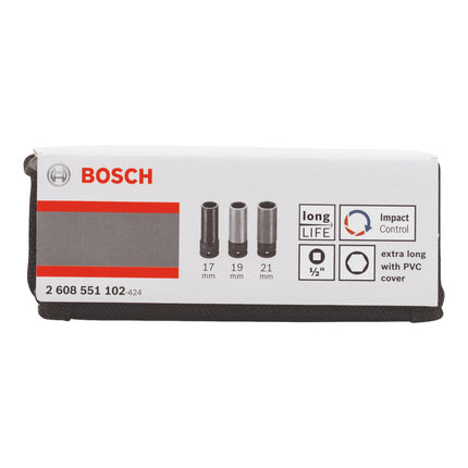 Jeu de douilles Impact Control Bosch Professional 1/2'' 3 pces 17 / 19 / 21 mm ( 2608551102 )