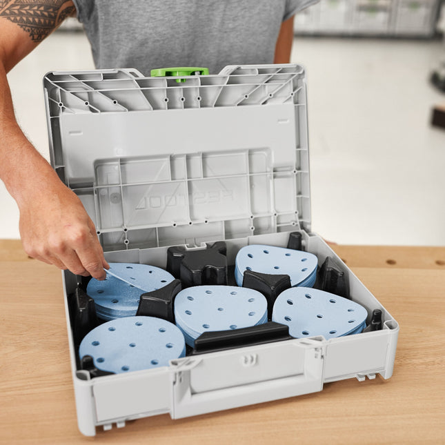 Festool SYS-STF D125 GR set Set di abrasivi P60 - P220 100 pz. ( 578193 ) per levigatrici rotorbitali 125 mm + Systainer