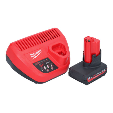 Sierra de calar a batería Milwaukee M12 FJS-501 12 V 22 mm sin escobillas + 1x batería 5,0 Ah + cargador
