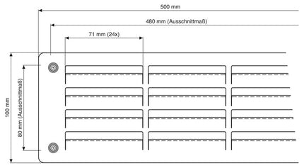 Ventilazione del bagno 9083 L ( 3000281671 ) Lunghezza 500 mm Larghezza 100 mm
