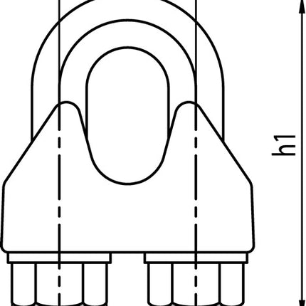 Sicherheitsdrahtseilklemme DIN 1142-EN 13411-5 ( 1000120148 ) Gewinde M8 verzinkt