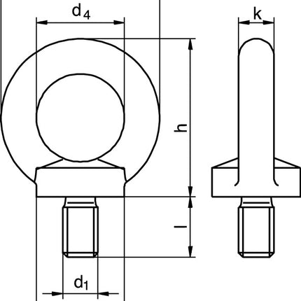 Eyebolt DIN 580 ( 5000601202 ) Thread M10 galvanised