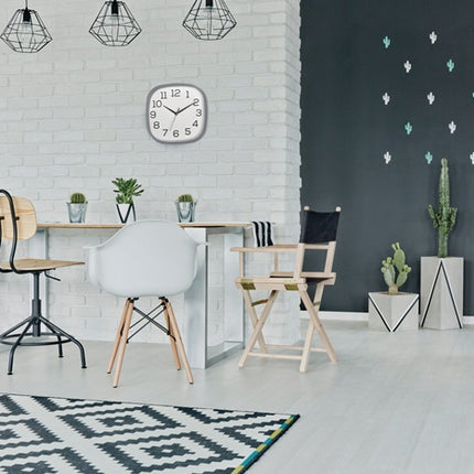 Zegar ścienny TFA Dostmann ( 9000486867 ) zegar kwarcowy plastikowy szary cyfry, analogowy