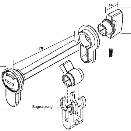 Schnegel WC-/Badmodul 007/7244 ( 3000259600 ) Ganzglastür, horizontaler Einbau mit Zubehör
