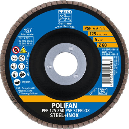 Disco lamellare PFERD ( 8000429965 ) Ø 125 mm grana 60 piatta