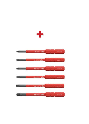 Wiha speedE® elektronischer Schraubendreher Set 2 + L-Boxx 13 tlg. + 2x 1,5 Ah Akku + Ladegerät +  Bits / TorqueAdapter ( 41912 ) + Bit Set slimBit Torx 6 tlg.  ( 42210 ) - Toolbrothers