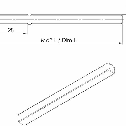 Ogro Drückerstift OGRO 114 PB ( 3000267156 ) Vierkant 8 x 97 mm