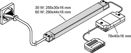 L & S Emotion 1-kanałowe sterowanie radiowe Seria Frankfurt ( 3000550075 ) 230 V 12 V 6-drożny rozdzielacz