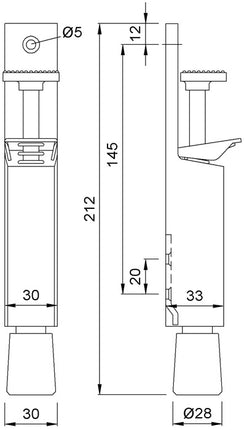 Uchwyt drzwiowy KWS 1082.02 ( 3000255915 ) lakierowany w kolorze srebrnym aluiminium Mocowanie drzwi