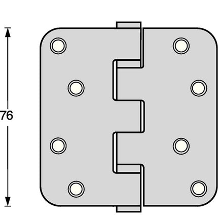Intersteel charnière de porte à roulement à billes ( 3000255607 ) acier inoxydable arrondi mat broche extractible