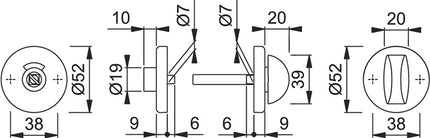 Hoppe coppia di chiavi a rosetta 42KVS ( 8000349925 ) Alluminio F1 / Alluminio argentato rotondo
