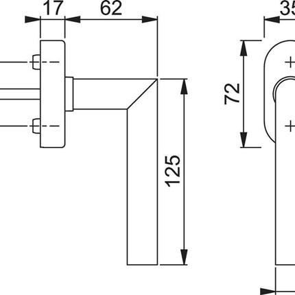 Hoppe Fenstergriff Amsterdam E0400/UD9056 ( 8003595491 ) Edelstahl 32-42 mm