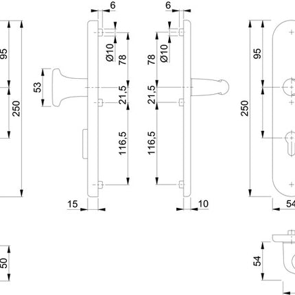Hoppe security escutcheon Verona 86G/3332ZA/3310/1510 ( 3000252718 ) Aluminium F1 42-47 mm