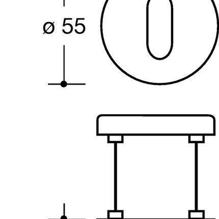 HEWI Key rosette pair 306.23PB 90 ( 3000207799 ) Plastic 90 round
