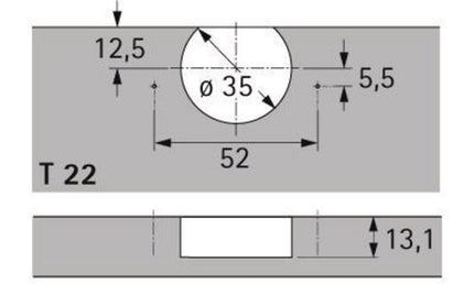 Vaso Hettich per cerniera Selekta ( 8000611036 ) TH 32
