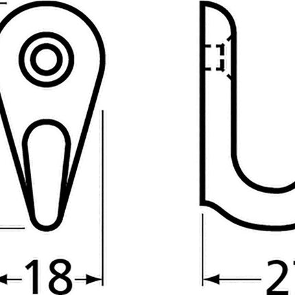 Hermeta towel hook 0557 ( 3000283280 ) 1 hook Height 36 mm Projection 27 mm