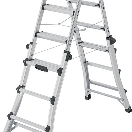 Hailo Stufenstehleiter D100 Topline ( 9000463145 ) Aluminium Stufen 2 x 4 - 2 x 6 teleskopierbar
