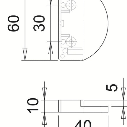 Manilla EDI para puerta de balcón ( 3000261210 ) plástico blanco
