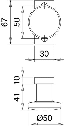 Pomo de puerta de perfil EDI 1394/0000 ( 3000200017 ) Material aluminio F1 fijo