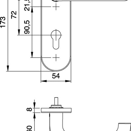 EDI Feuerschutzgarnitur Targa/K FS 103/103 AP ( 3000261391 ) Aluminium F1 D/D DIN links / rechts