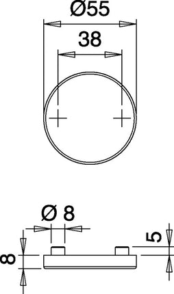 EDI llave escudo par 058 ( 3000261369 ) acero inoxidable F00 redondo