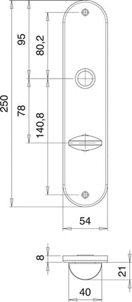 EDI segno di ristrutturazione 206 WC ( 3000261356 ) acciaio inox F00 distanza 78 mm