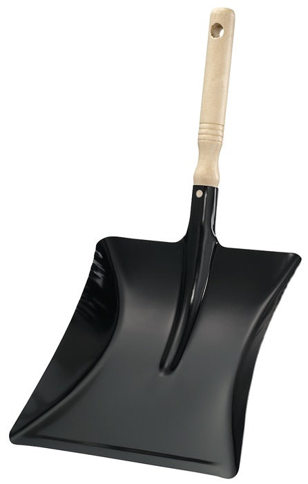 Dustpan ( 9000470282 ) with wooden handle, black lacquered metal