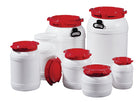 Wide-neck drum ( 9000450108 ) 42.0 l PE white with red lid Filling opening-Ø 282 mm