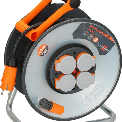 Zwijacz kabla Brennenstuhl professionalLINE SteelCore ( 8000809075 ) 40 m gumy 3 x 1,5 mm² izolowany blachą stalową IP44