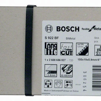 Bosch reciprocating saw blade S 922 BF ( 8000343778 ) length 150 mm width 19 mm set, milled