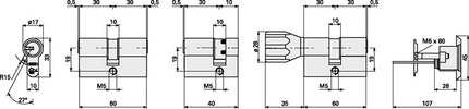ABUS profile double cylinder EC660NP ( 3000280158 ) 50/50 mm Number of keys 3 keyed alike