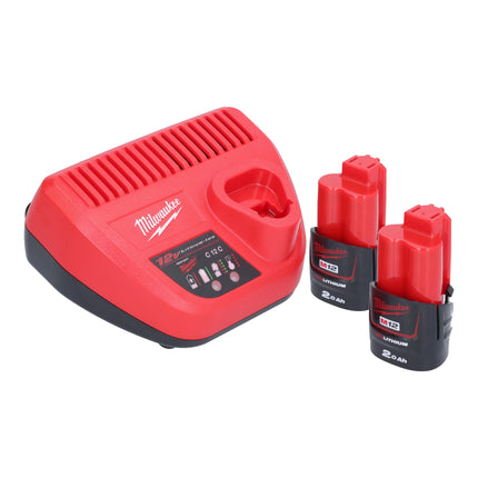 Milwaukee M12 SI-202 Akku Lötkolben 12 V 400 °C arretierbarer Kopf + 2x Akku 2,0 Ah + Ladegerät