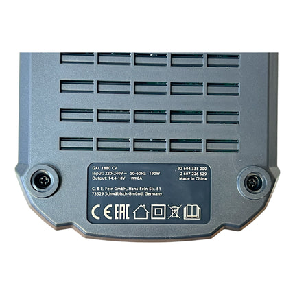 Fein GAL 1880 CV AS Caricatore rapido Bosch AMPShare ( 92604335010 ) 8 Ah di corrente di carica per batterie agli ioni di litio da 14,4 V - 18 V