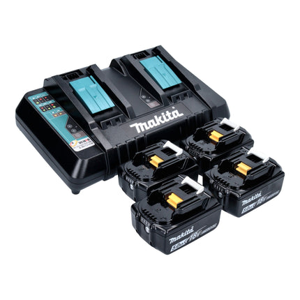 Makita DLM 538 PT4 cortacésped sin cable 36 V ( 2x 18 V ) 530 mm + 4x batería 5.0 Ah + cargador