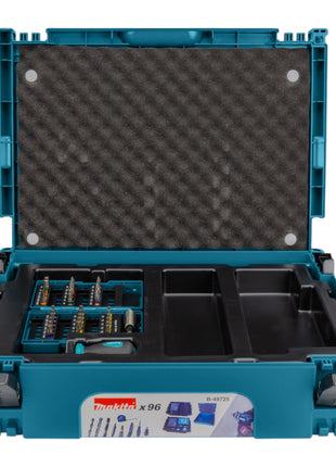 Makita B-49725 Jeu de forets 96 pièces + Makpac ( Cutter Maband Tournevis à poing Tournevis à cliquet Porte-embouts )