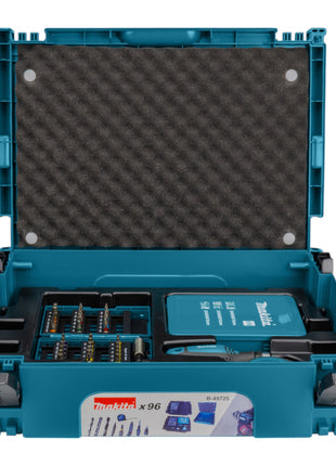 Makita B-49725 Jeu de forets 96 pièces + Makpac ( Cutter Maband Tournevis à poing Tournevis à cliquet Porte-embouts )