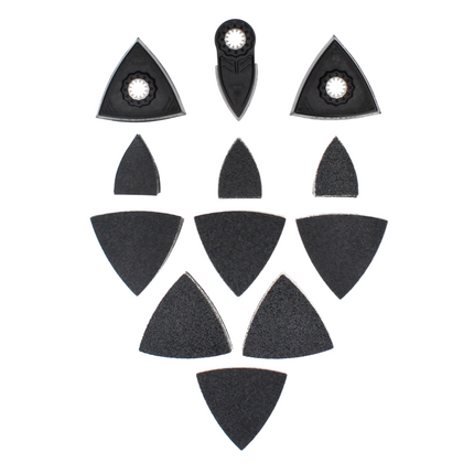 Fein Multimaster AMM 700 MAX AS utensile multifunzione a batteria 18 V Starlock Max Black Edition + set di accessori per la levigatura 63 pz. + L-Boxx - senza batteria, senza caricabatterie